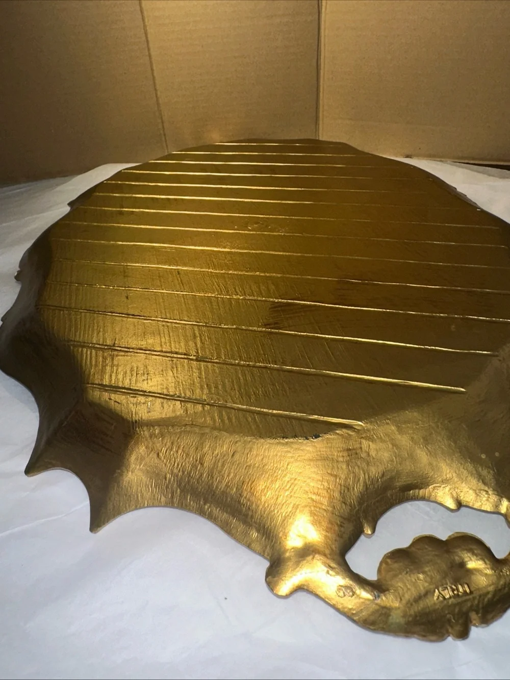 Italian Florentine plastic oval Gold Serving Tray with Ornate Scrollwork